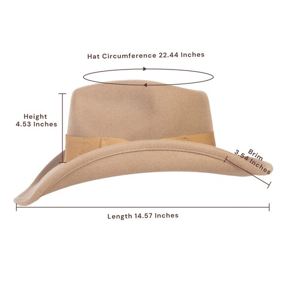 4977 Western Cowboy Hat For Men & Women 100% Wool Wide Brim Cowgirl Hats